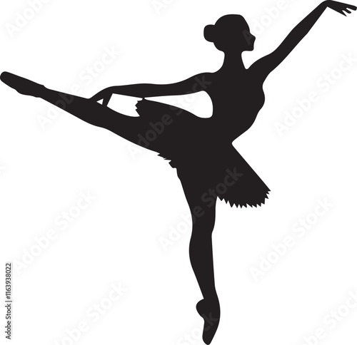 black and wight ballet dance logo type silhouette design