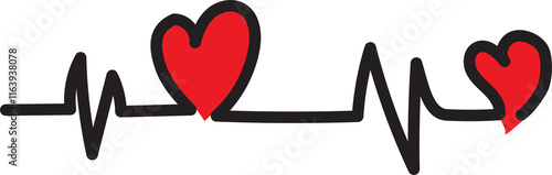 Symbol love heart typography for valentines day.