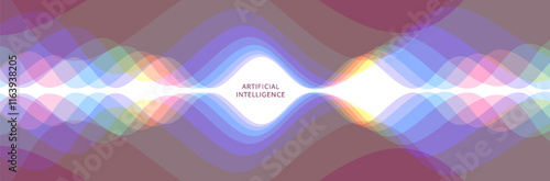 Abstract background with transparent overlapping waves with horizontal mirror reflection effect. Dynamic vector illustration for brochure, poster, presentation, flyer, cover or banner.