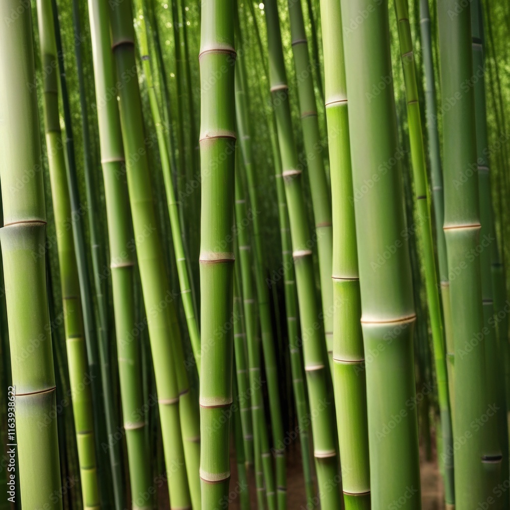 A dense grove of tall, slender bamboo stalks bathed in warm sunlight, creating a serene and tranquil scene. A dense grove of tall, slender bamboo stalks bathed in warm sunlight, creating a serene and tranquil scene.