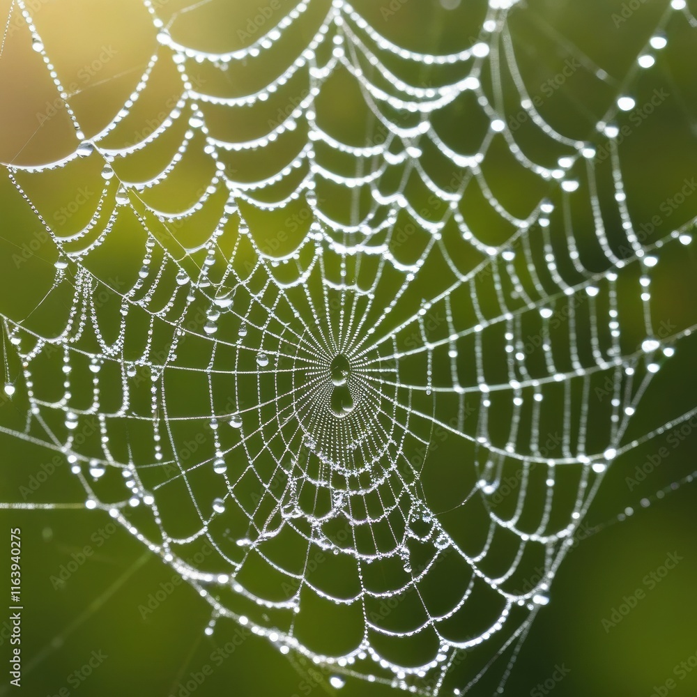 A dew-laden spiderweb shimmers in the darkness capturing the intricate beauty of nature's delicate artistry. A dew-laden spiderweb shimmers in the darkness capturing the intricate beauty of nature's delicate artistry.