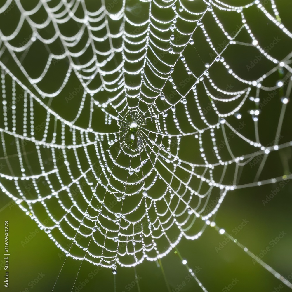 A dew-laden spiderweb shimmers in the darkness capturing the intricate beauty of nature's delicate artistry. A dew-laden spiderweb shimmers in the darkness capturing the intricate beauty of nature's delicate artistry.