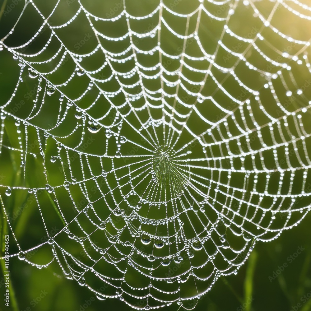 A dew-laden spiderweb shimmers in the darkness capturing the intricate beauty of nature's delicate artistry. A dew-laden spiderweb shimmers in the darkness capturing the intricate beauty of nature's delicate artistry.
