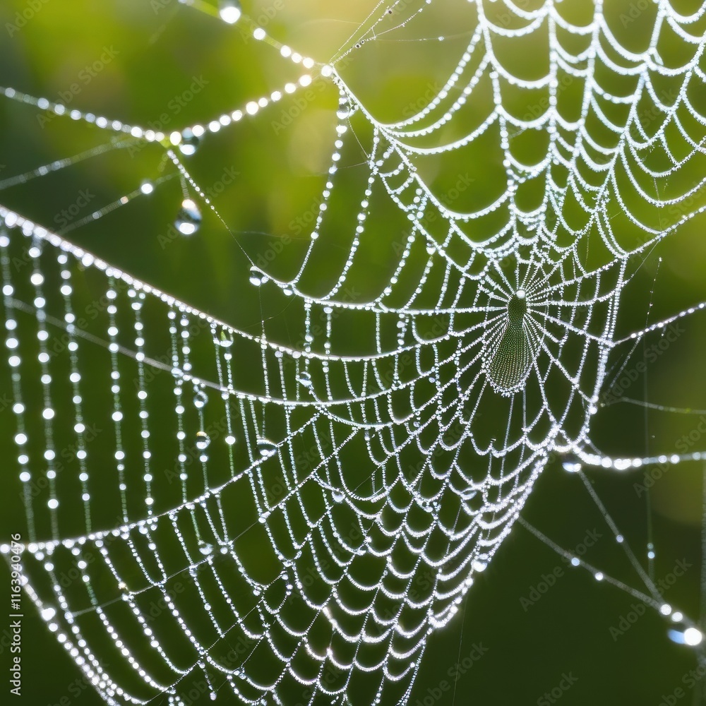 A dew-laden spiderweb shimmers in the darkness capturing the intricate beauty of nature's delicate artistry. A dew-laden spiderweb shimmers in the darkness capturing the intricate beauty of nature's delicate artistry.