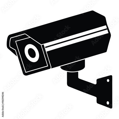 Silhouette representation of a CCTV camera in vector format