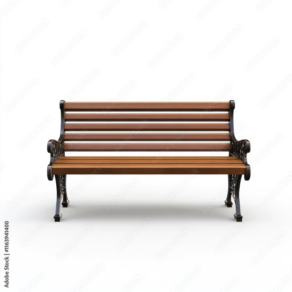 park bench Isolated on White Background Generative AI park bench Isolated on White Background Generative AI