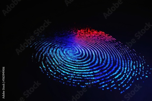 Wallpaper Mural Intricate patterns formed by blue and purple fingerprints against a sleek black background. Torontodigital.ca