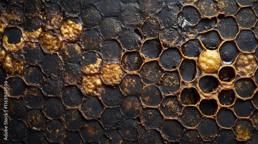 Dark Honeycomb Texture Abstract Gold and Black Honeycomb Background Dark Honeycomb Texture Abstract Gold and Black Honeycomb Background