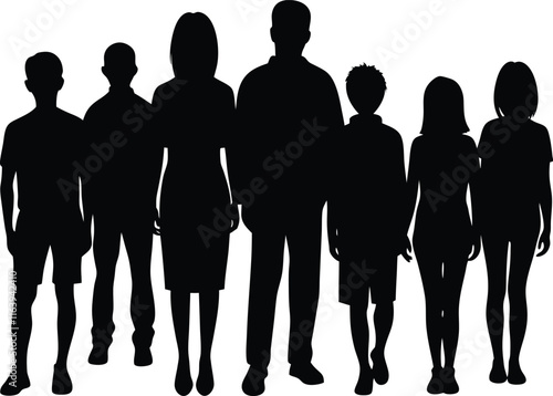 People silhouette isolated on white background. People sign vector illustration design