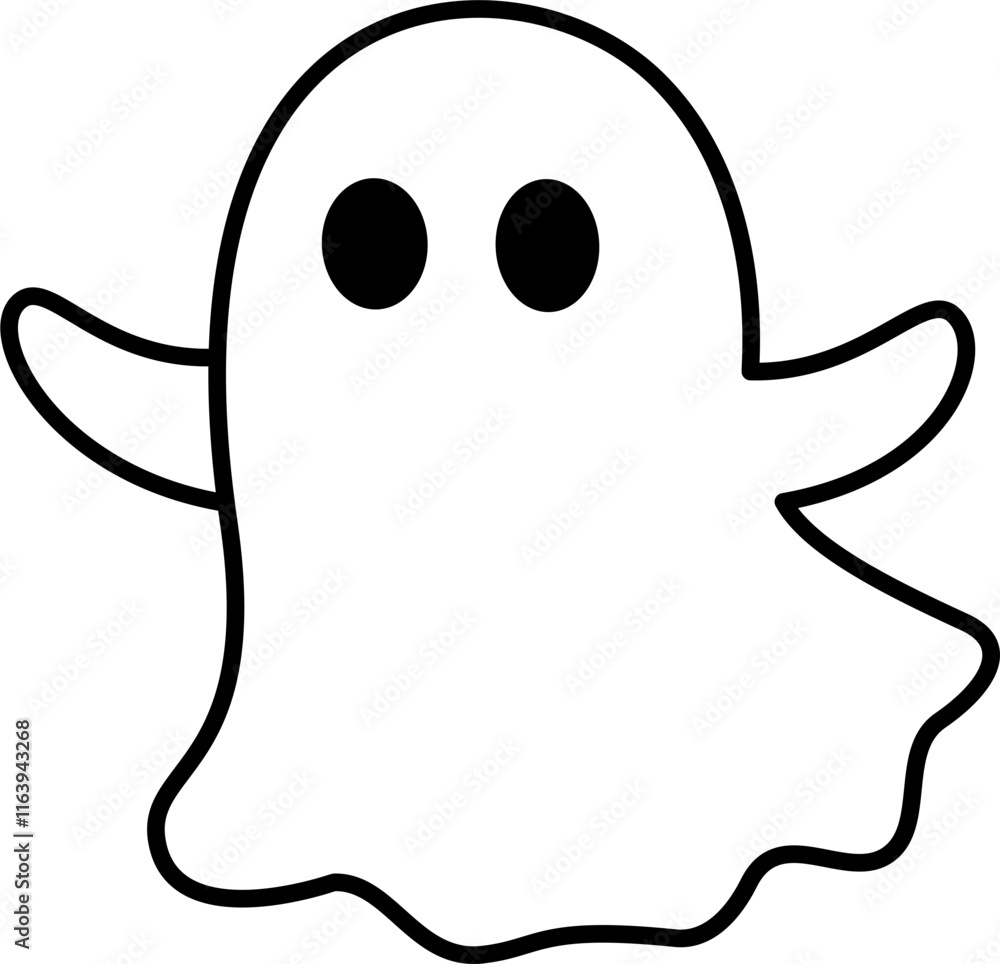 cute halloween ghost lineart cute halloween ghost lineart