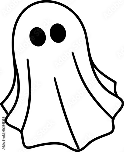 cute halloween ghost lineart