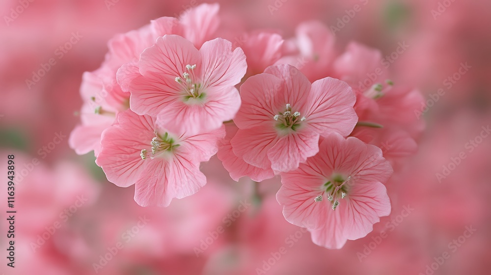 Fototapeta premium Delicate Pink Flowers in Soft Focus Bloom