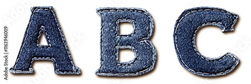 The first three letters(A, B, C) of the English alphabet are made of jeans cloth. 
