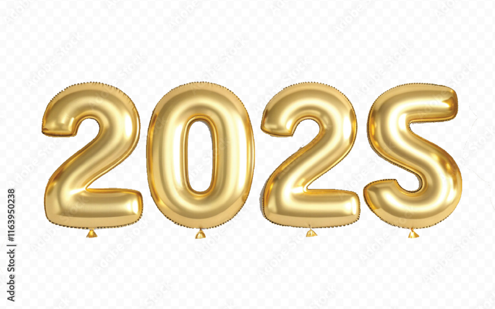 abstract 3d 2025 text made with high resolution different premium golden colour hellium in topview balloons isolated on white background abstract 3d 2025 text made with high resolution different premium golden colour hellium in topview balloons isolated on white background