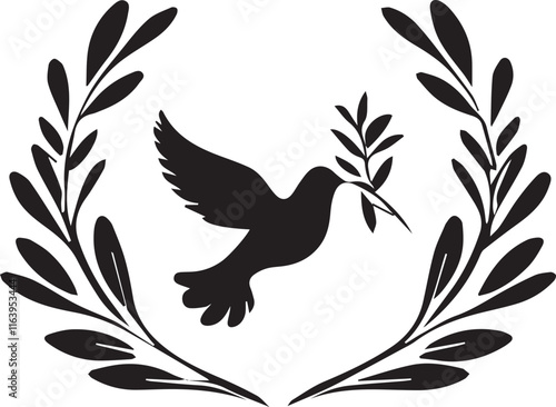 black and wight pigeon logo type silhouette design photo