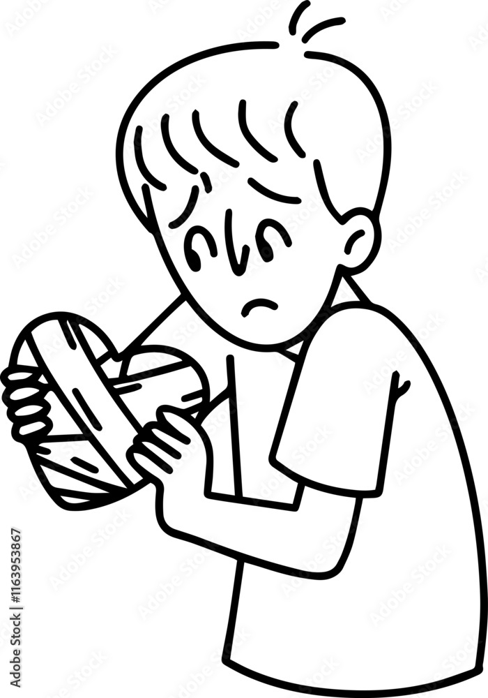 Man with Mental Issues Anxiety Disorder Line Art Illustration Man with Mental Issues Anxiety Disorder Line Art Illustration