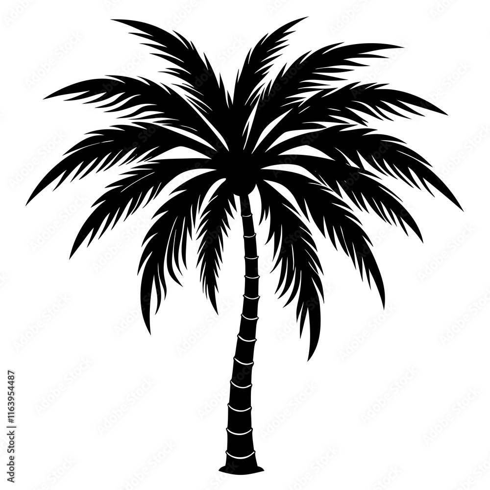 Minimalist Black Palm Tree Vector Minimalist Black Palm Tree Vector