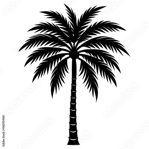 Minimalist Black Palm Tree Vector