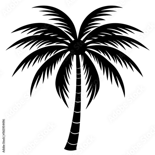 Minimalist Black Palm Tree Vector