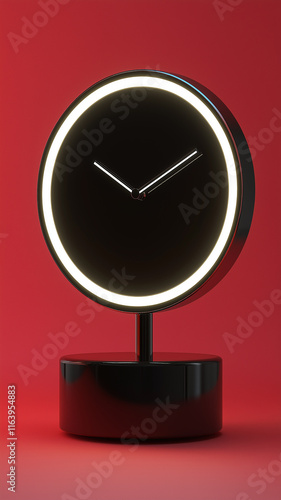 Modern Minimalist Clock with Glowing Edge