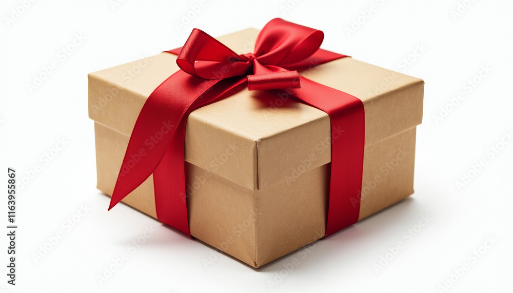 Fototapeta premium Elegant Gift Box with Red Ribbon