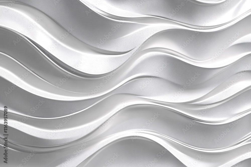 Obraz premium Abstract Textured White Background with Flowing Waves and Smooth Curves Design