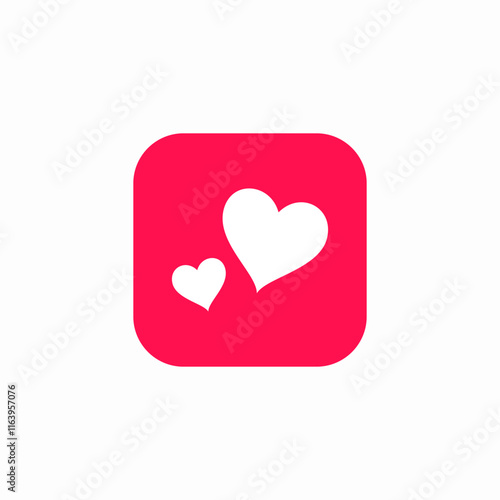 romantic hearts love icon sign vector