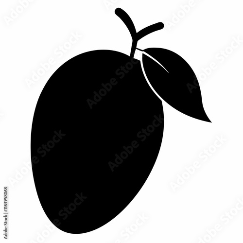 Black Mango Outline Illustration