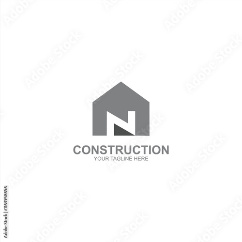 Free Download construction logo n initial icon with creative vector illustration - GFXLoad