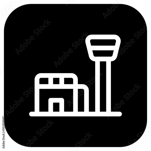 Editable airport, air traffic control building vector icon. Part of a big icon set family. Perfect for web and app interfaces, presentations, infographics, etc