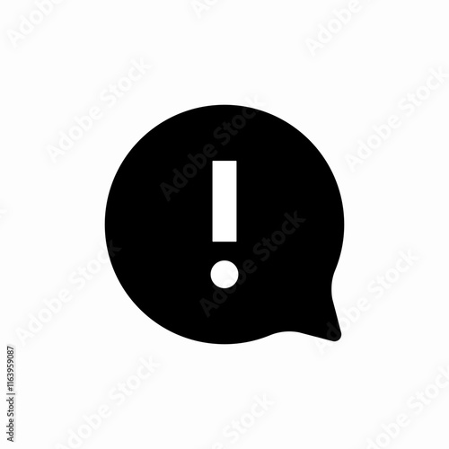 warning exclamation mark speech bubble icon sign vector