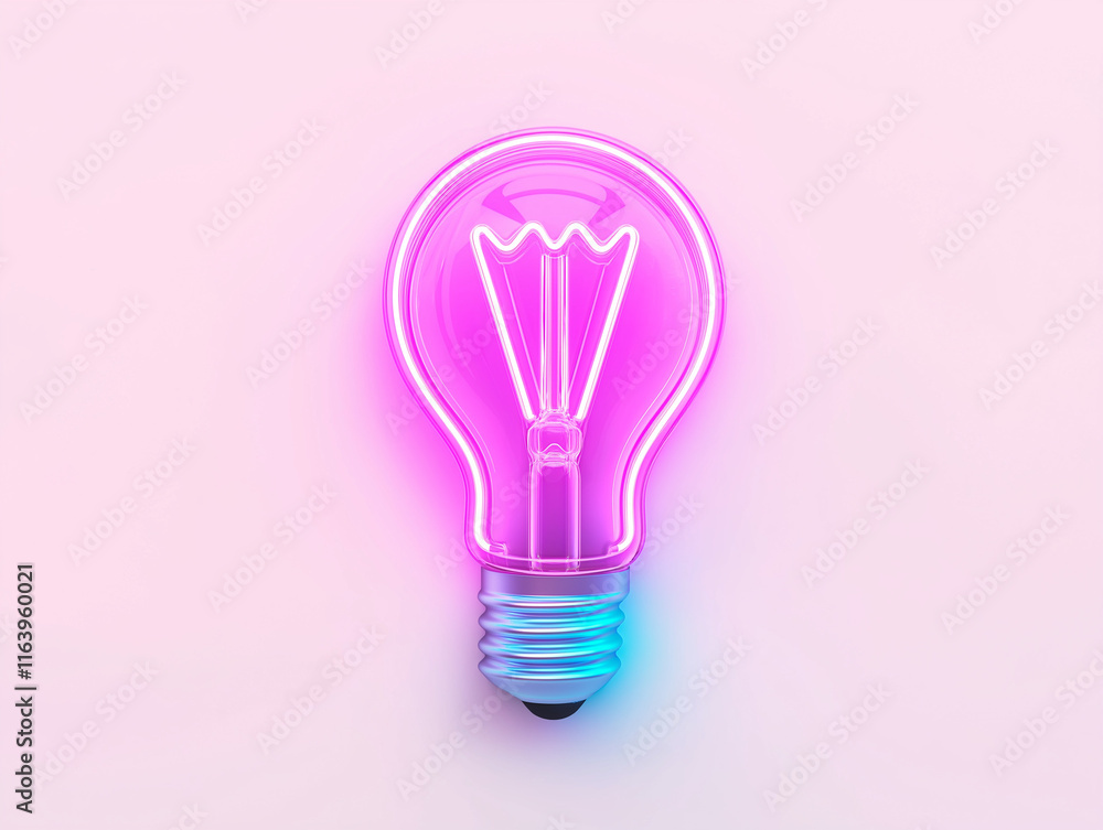 Leuchtende Glühbirne mit buntem Neonlicht
Leuchtende Glühbirne mit buntem Neonlicht