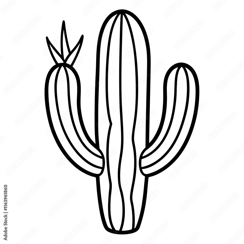 Minimalist Cactus Line Art Vector Minimalist Cactus Line Art Vector