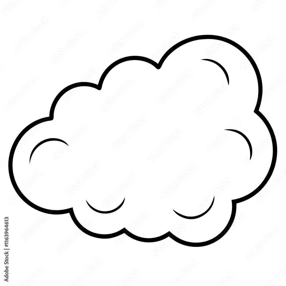 Minimalist Cloud Line Art Design Minimalist Cloud Line Art Design
