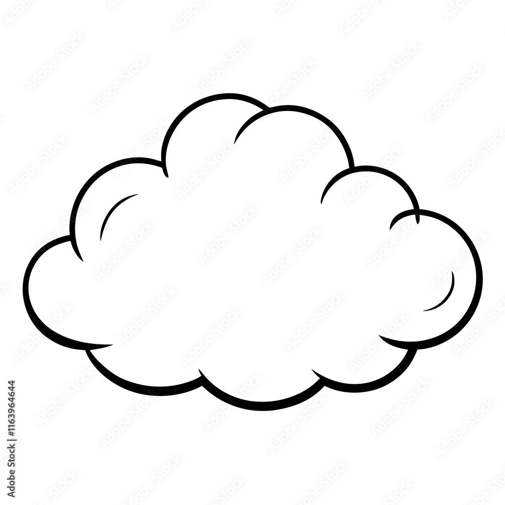 Minimalist Cloud Line Art Design Minimalist Cloud Line Art Design