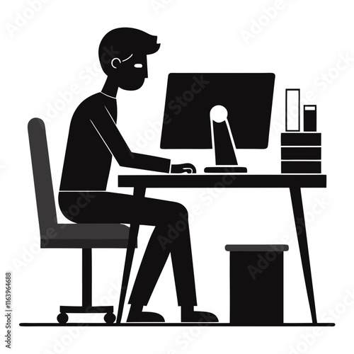 person working on computer
