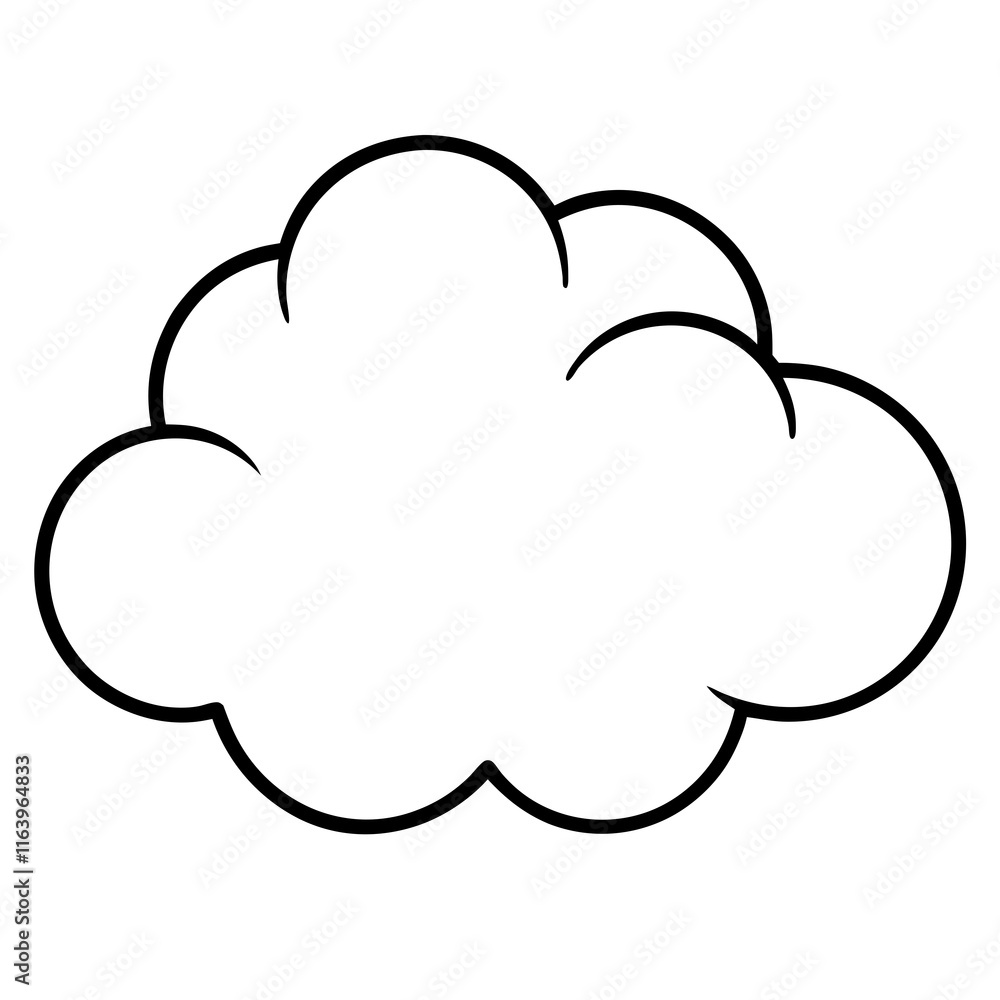 Minimalist Cloud Line Art Design Minimalist Cloud Line Art Design