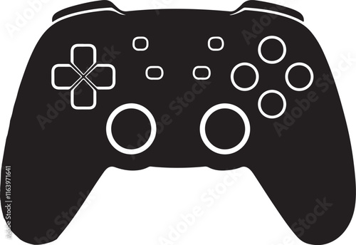 Gaming video game controller silhouette  icon  vector illustration