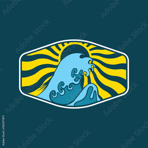 Water wave icon vector illustration design logo photo