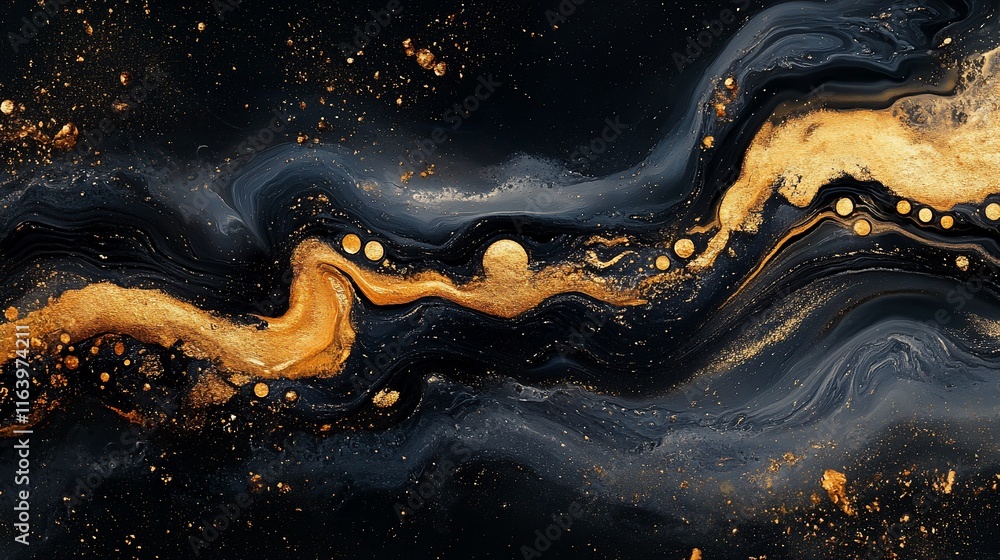 Abstract art, black and gold marbling, fluid acrylic painting, intricate design, Abstract art, black and gold marbling, fluid acrylic painting, intricate design,