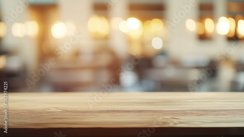 A cozy cafe table surrounded by diffused lights in a warm setting, giving a sense of intimacy and calm. photo