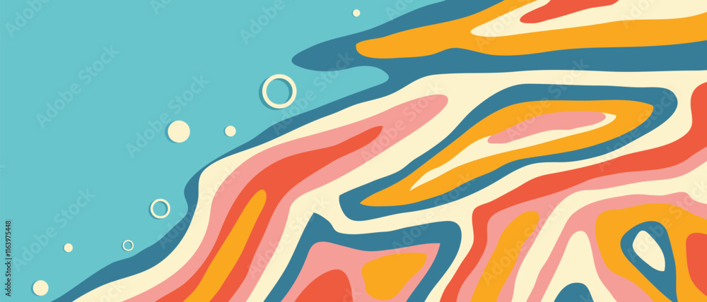 Naklejka premium Seamless fluid colorful abstract background