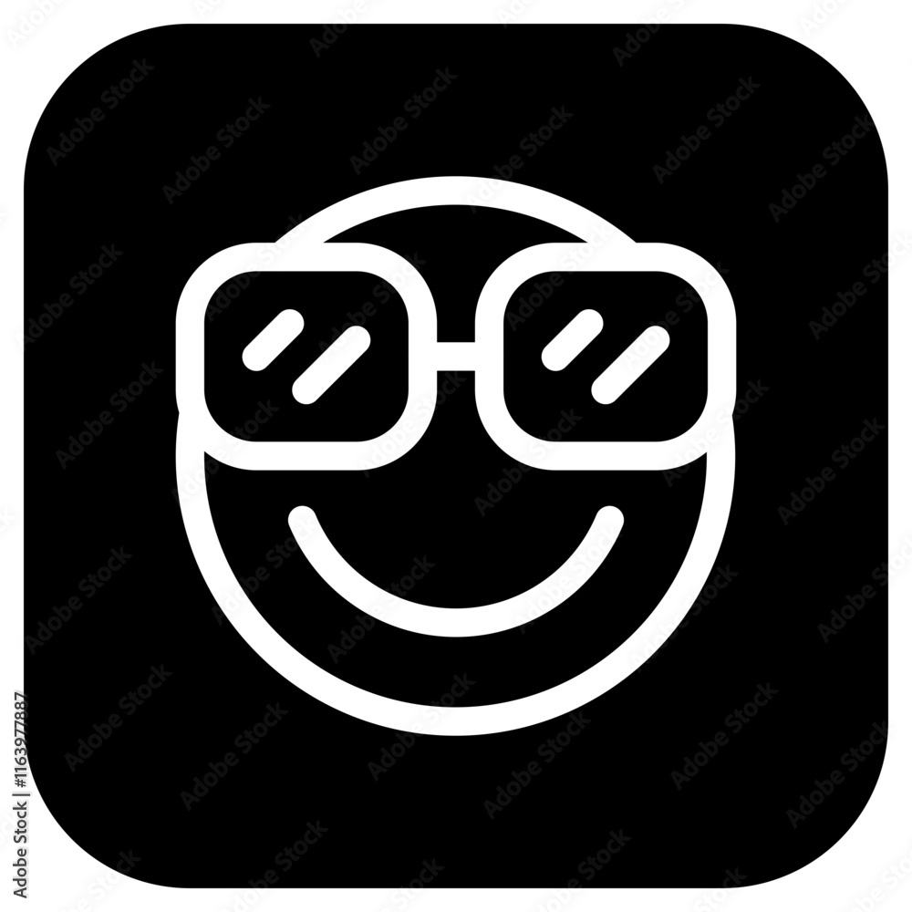 Editable cool glasses, proud, cool face vector icon. Part of a big icon set family. Perfect for web and app interfaces, presentations, infographics, etc Editable cool glasses, proud, cool face vector icon. Part of a big icon set family. Perfect for web and app interfaces, presentations, infographics, etc