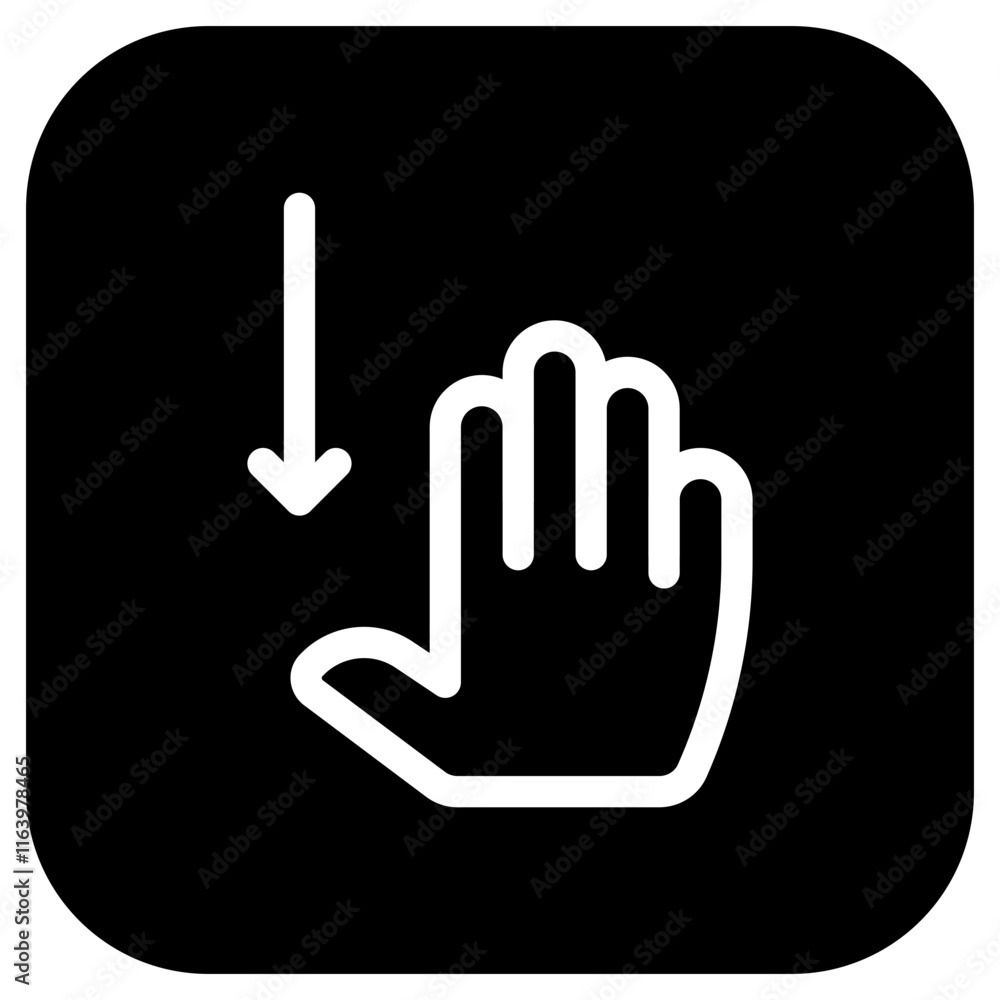 Editable four fingers swipe down vector icon. Part of a big icon set family. Perfect for web and app interfaces, presentations, infographics, etc Editable four fingers swipe down vector icon. Part of a big icon set family. Perfect for web and app interfaces, presentations, infographics, etc
