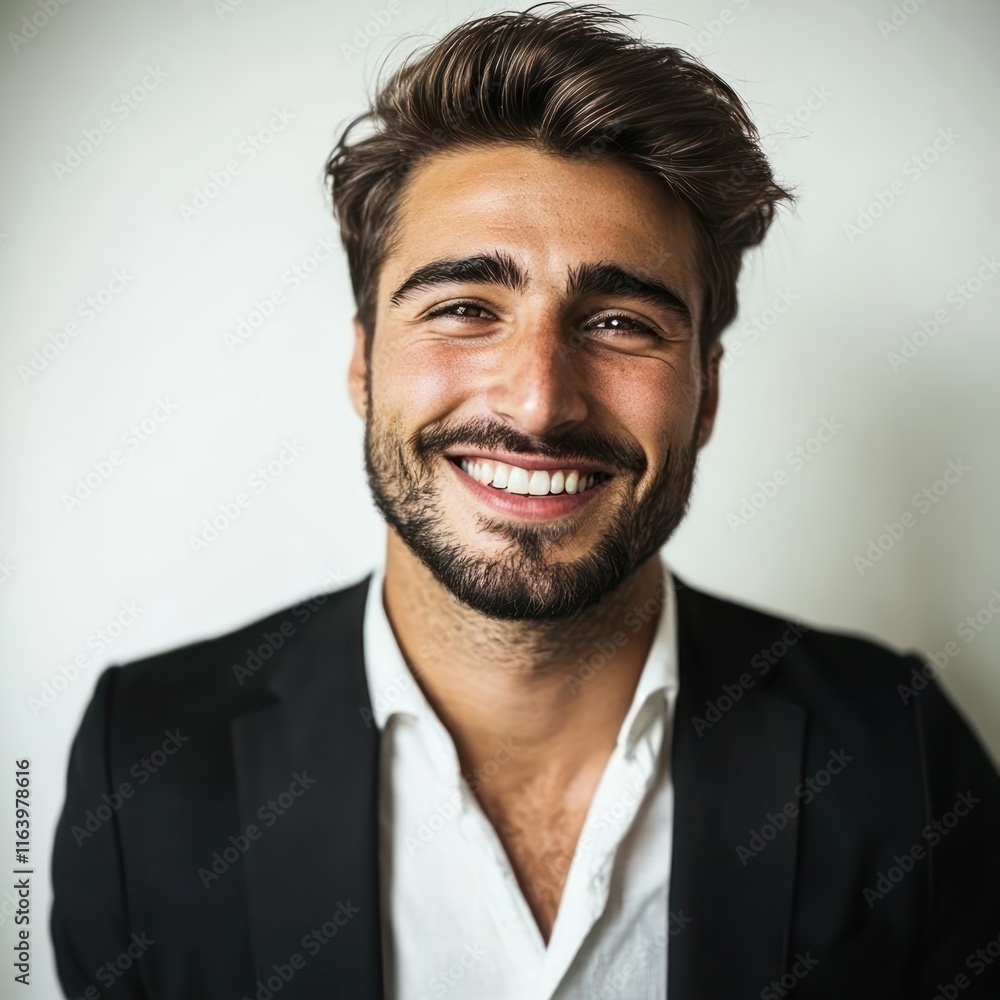 Portrait of a handsome fashion man smiling Isolated on White Background Generative AI Portrait of a handsome fashion man smiling Isolated on White Background Generative AI