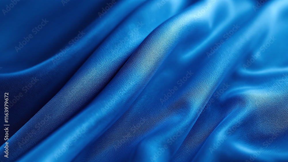 Obraz premium Smooth, luxurious blue fabric with a gleaming finish, representing winter elegance.