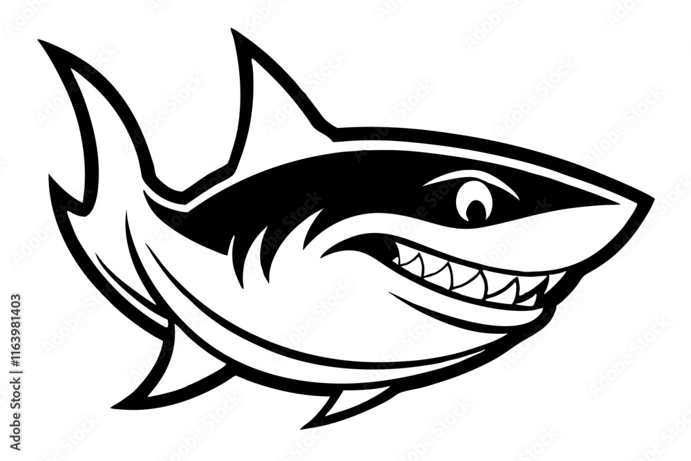 shark cartoon isolated on white shark cartoon isolated on white