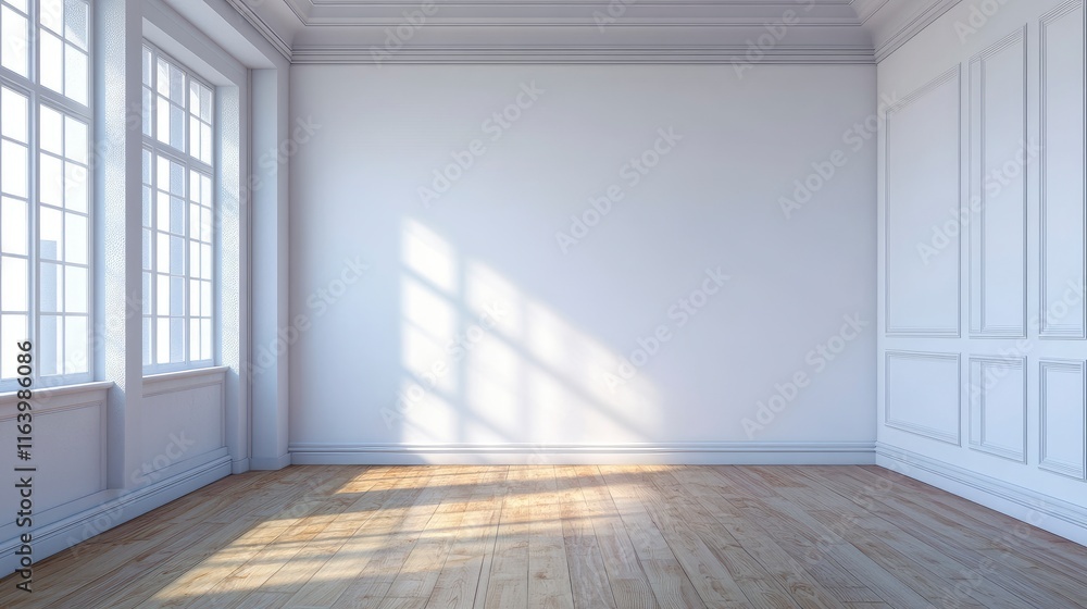 Fototapeta premium Modern Empty Office Room With White Blank Wall.
