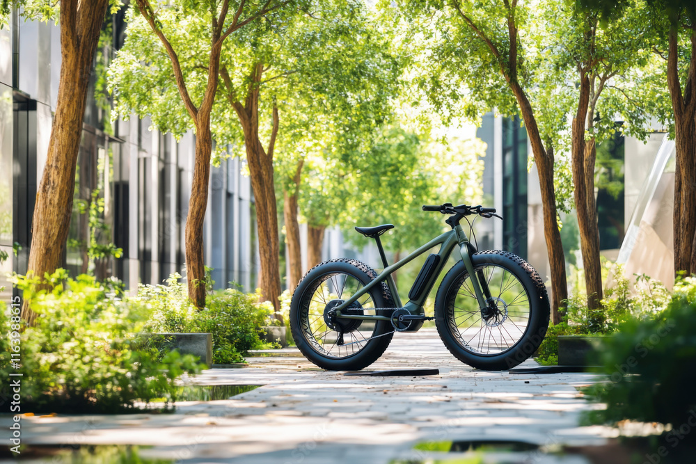 Fototapeta premium Electric Bike Charging in Urban Park