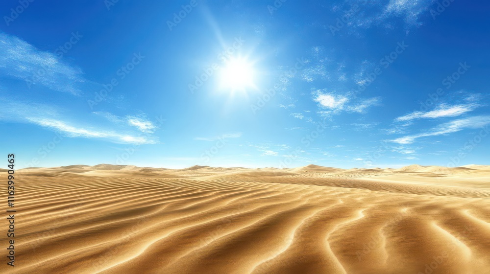 Naklejka premium Desert Landscape Under Bright Sunlight